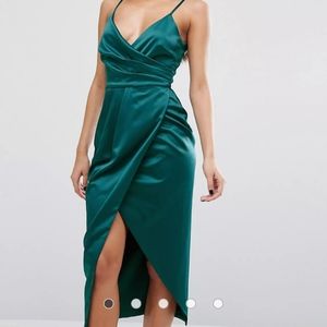 Green strappy tulip skirt dress
